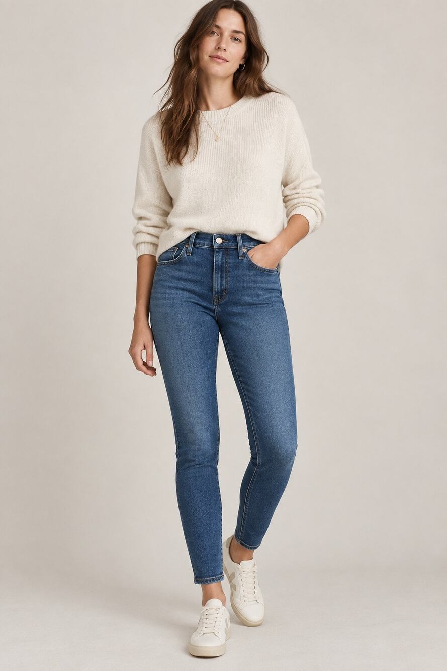 Madewell Curvy High-Rise Skinny Jeans in Hayes Wash – Size 26